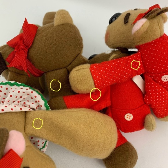 Hallmark Rodney Reindeer &  Family Christmas Bean Bag Plush Stuffed 80s - Picture 13 of 14